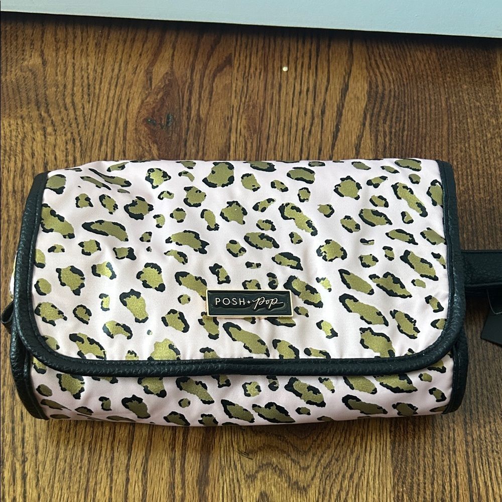 Pink Leopard Print Cosmetic Bag